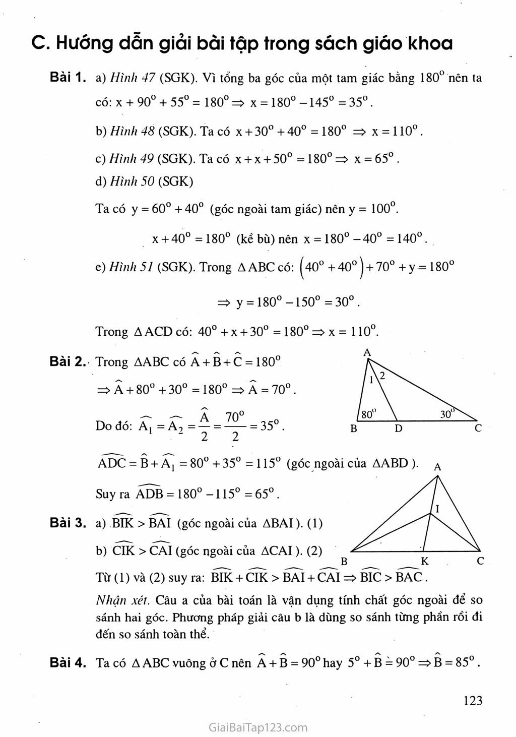 Bài 1. Tổng ba góc của một tam giác trang 3