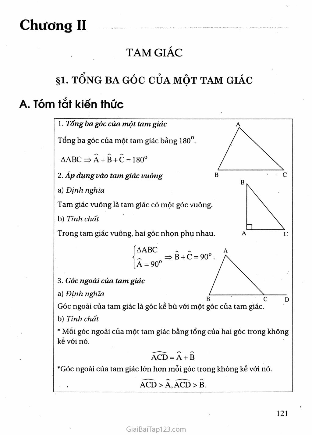 Bài 1. Tổng ba góc của một tam giác trang 1