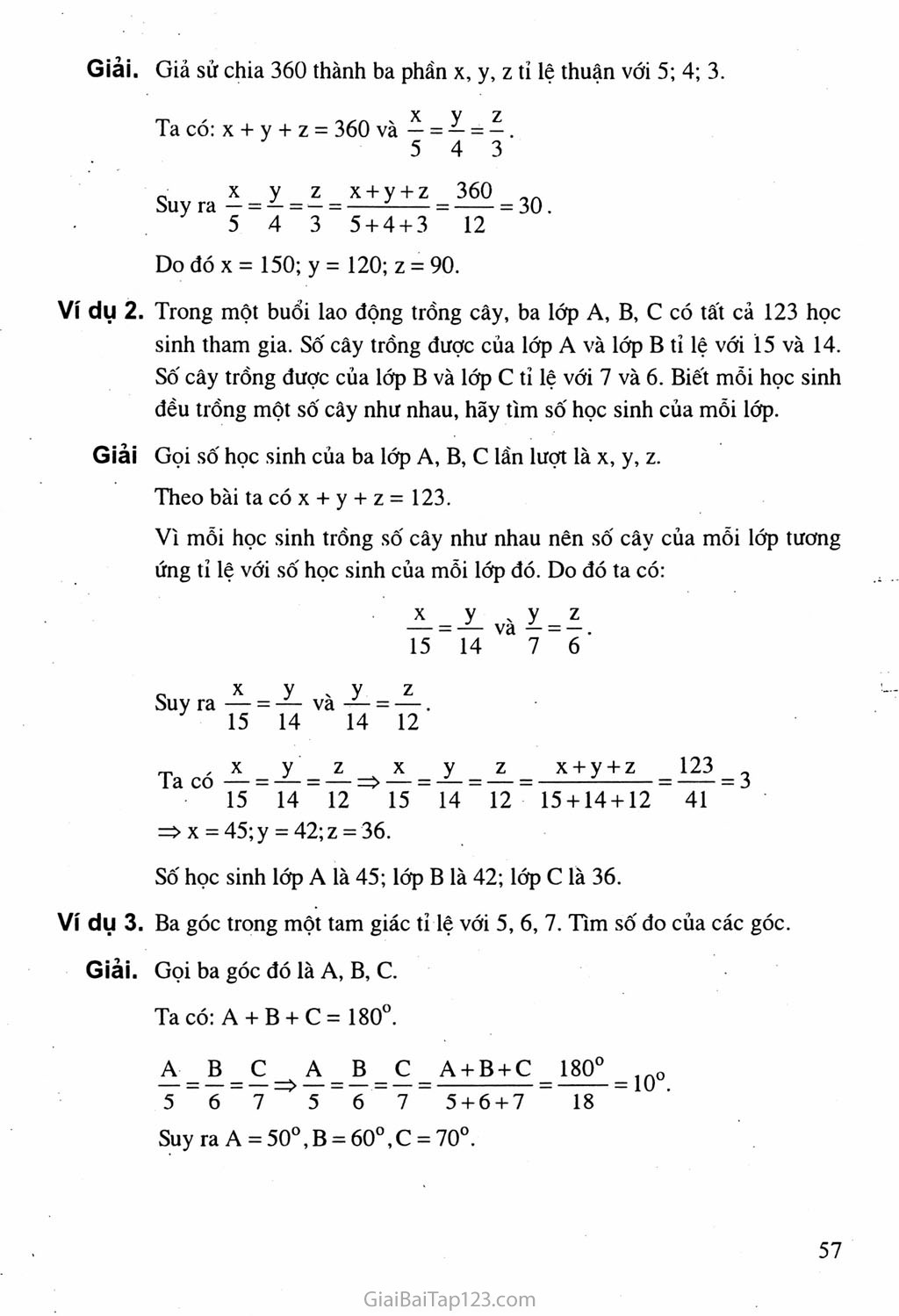 Giải toán 7 Bài 2. Một số bài toán về đại lượng tỉ lệ thuận