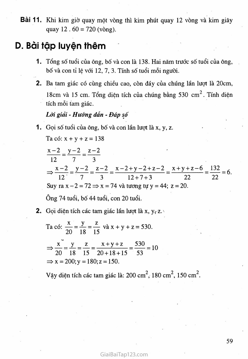 Bài 2. Một số bài toán về đại lượng tỉ lệ thuận trang 4