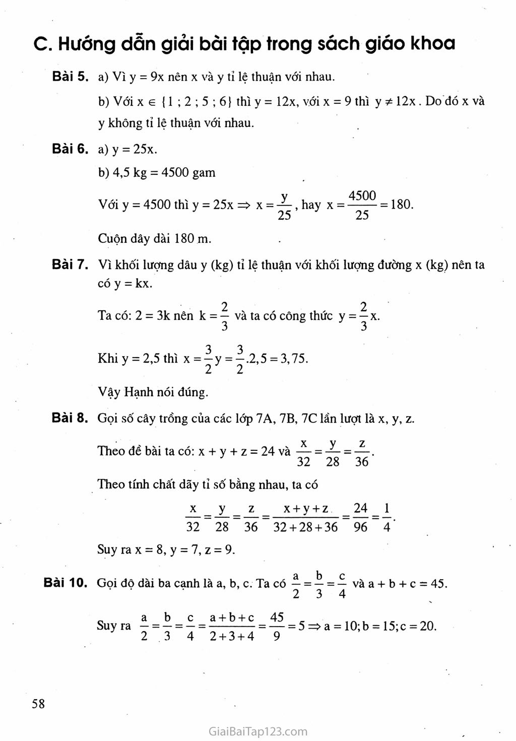 Bài 2. Một số bài toán về đại lượng tỉ lệ thuận trang 3