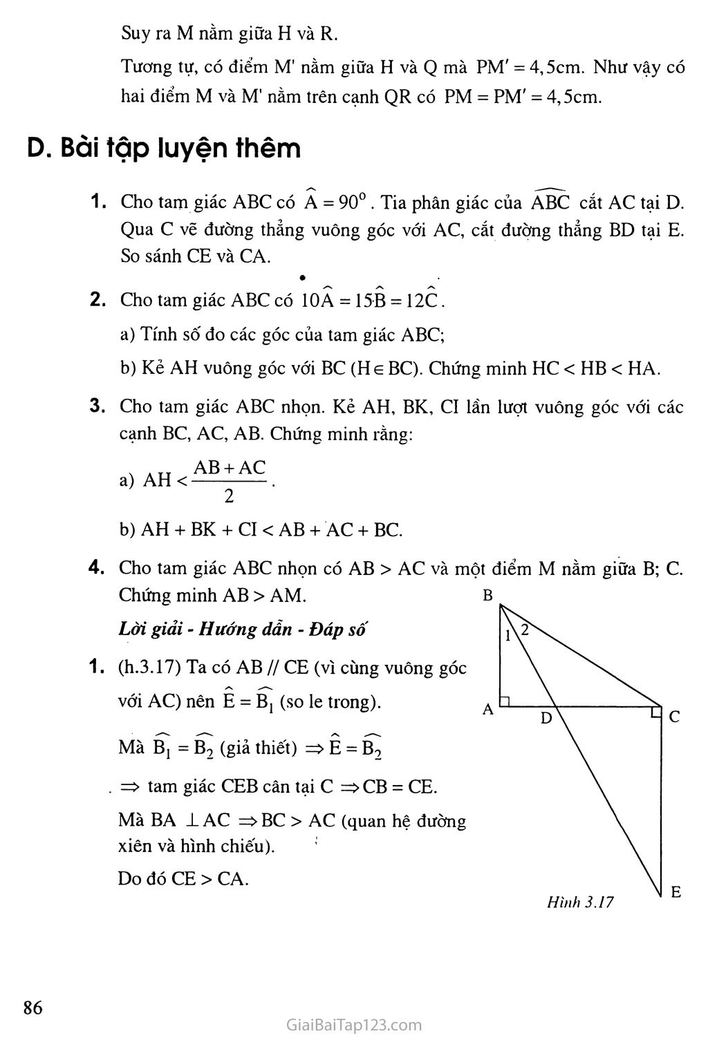 Bài 2. Quan hệ giữa đường vuông góc và đường xiên, đường xiên và hình chiếu trang 5