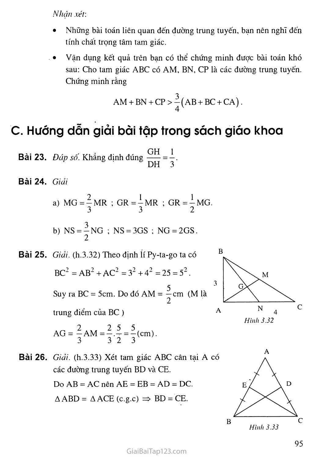 Bài 4. Tình chất ba đường trung tuyến của tam giác trang 2