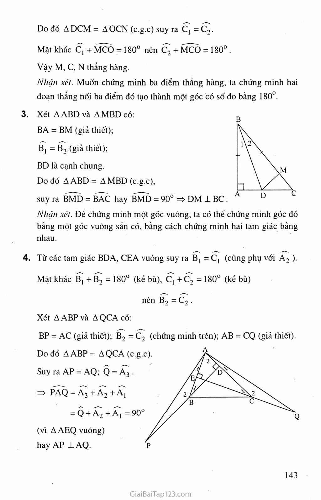 Bài 4. Trường hợp bằng nhau thứ hai của tam giác: cạnh - góc - cạnh (c.g.c) trang 7