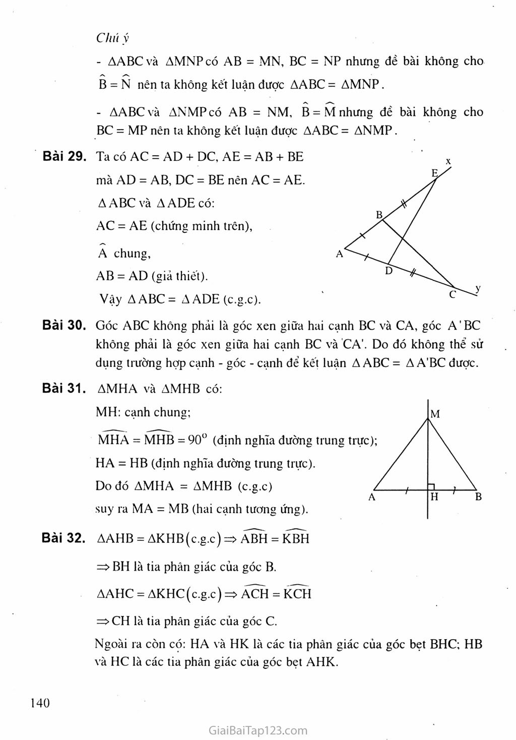 Bài 4. Trường hợp bằng nhau thứ hai của tam giác: cạnh - góc - cạnh (c.g.c) trang 4