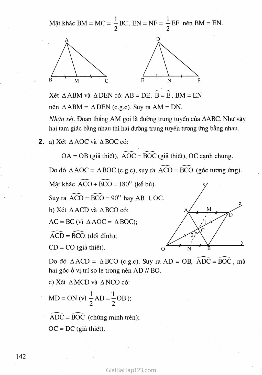 Bài 4. Trường hợp bằng nhau thứ hai của tam giác: cạnh - góc - cạnh (c.g.c) trang 6