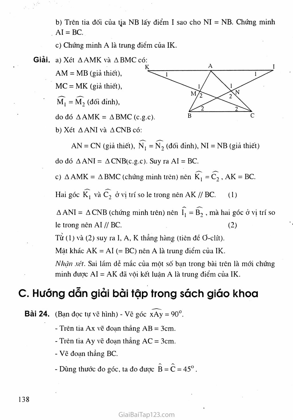 Bài 4. Trường hợp bằng nhau thứ hai của tam giác: cạnh - góc - cạnh (c.g.c) trang 2