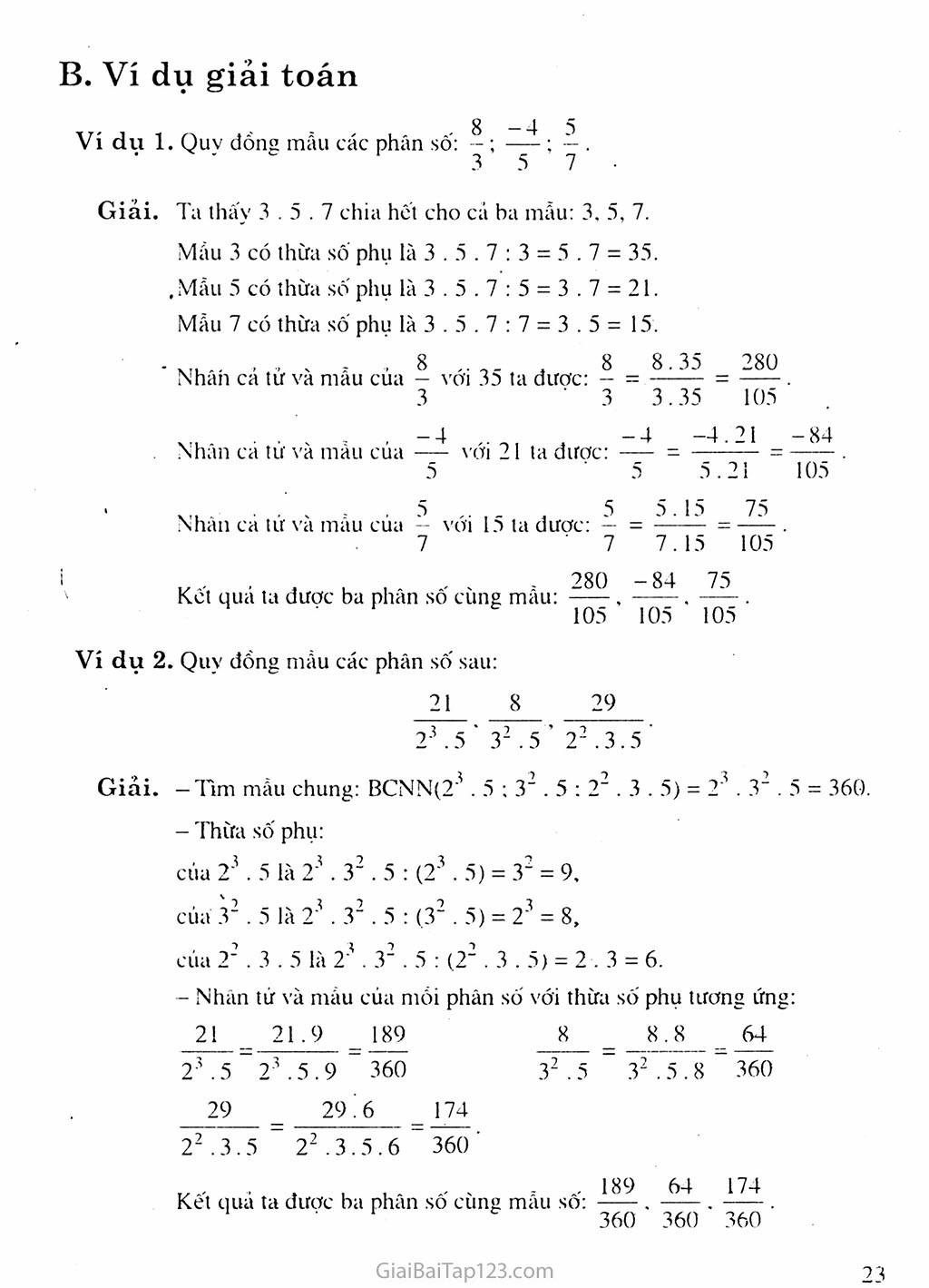 Giải toán 6 Bài 5. Quy đồng mẫu nhiều phân số