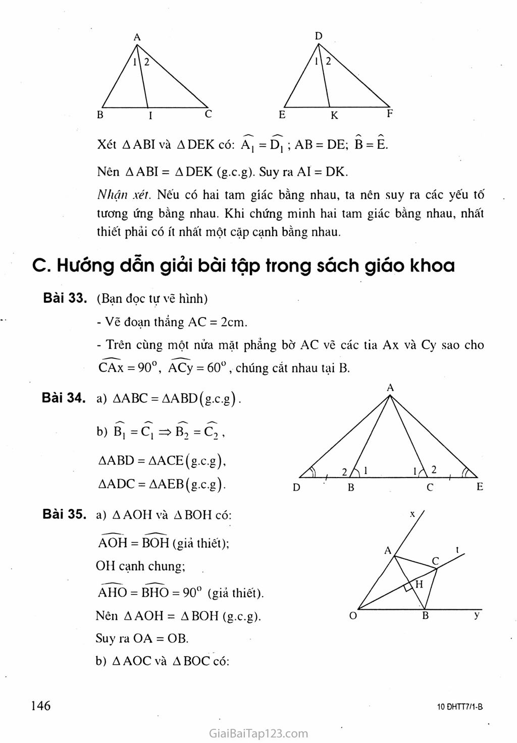 Bài 5. Trường hợp bằng nhau thứ ba của tam giác: góc - cạnh - góc (g.c.g) trang 3