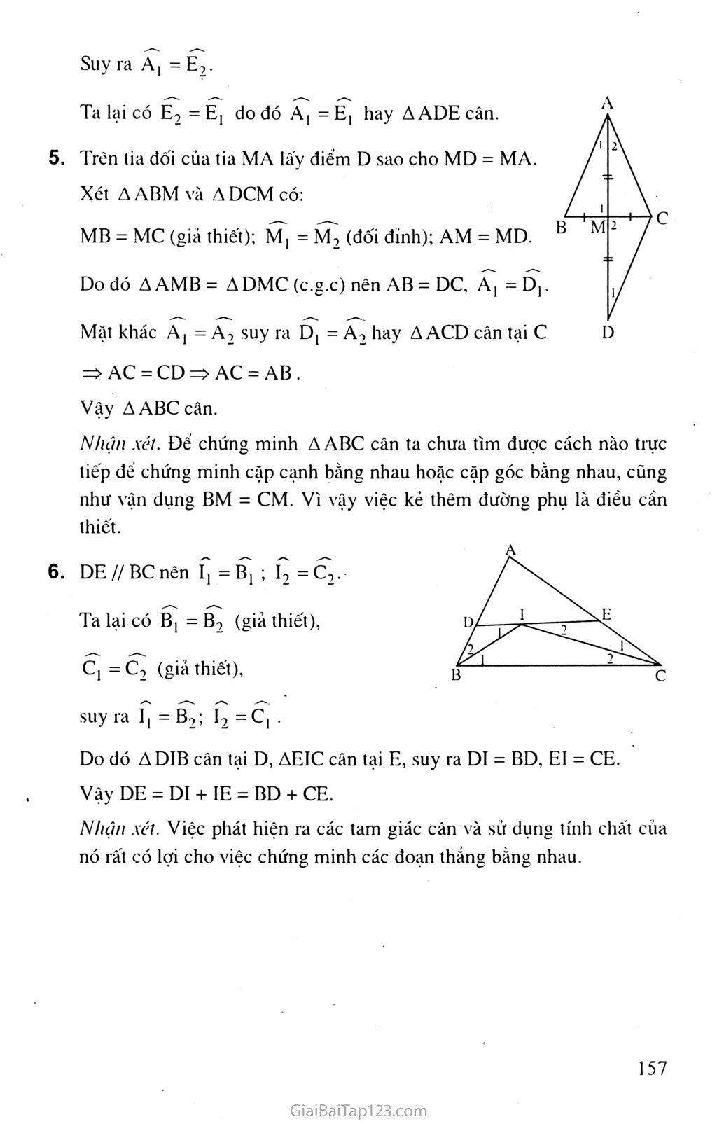 Bài 6. Tam giác cân trang 7
