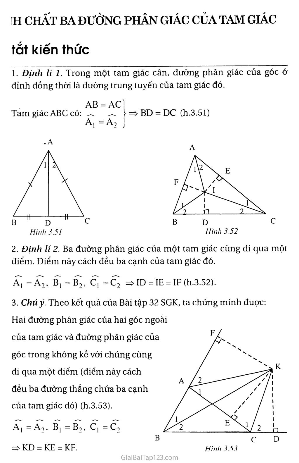 Giải toán 7 Bài 6. Tính hóa học tía lối phân giác của một tam giác