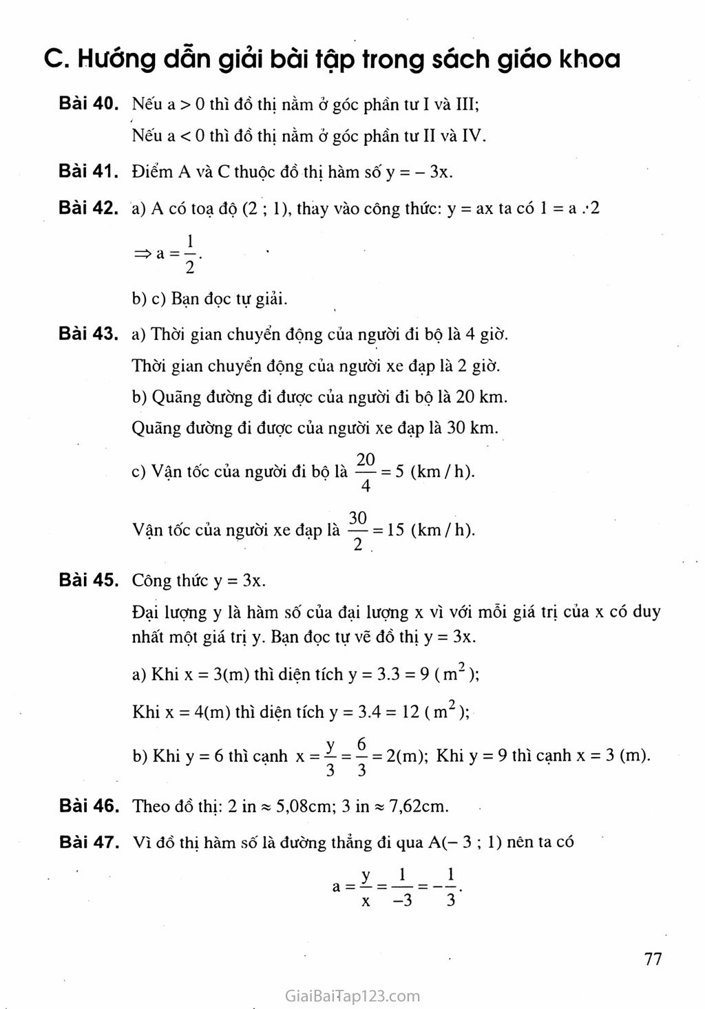 Bài 7. Đồ thị của hàm số y= ax (a ≠ 0) trang 3