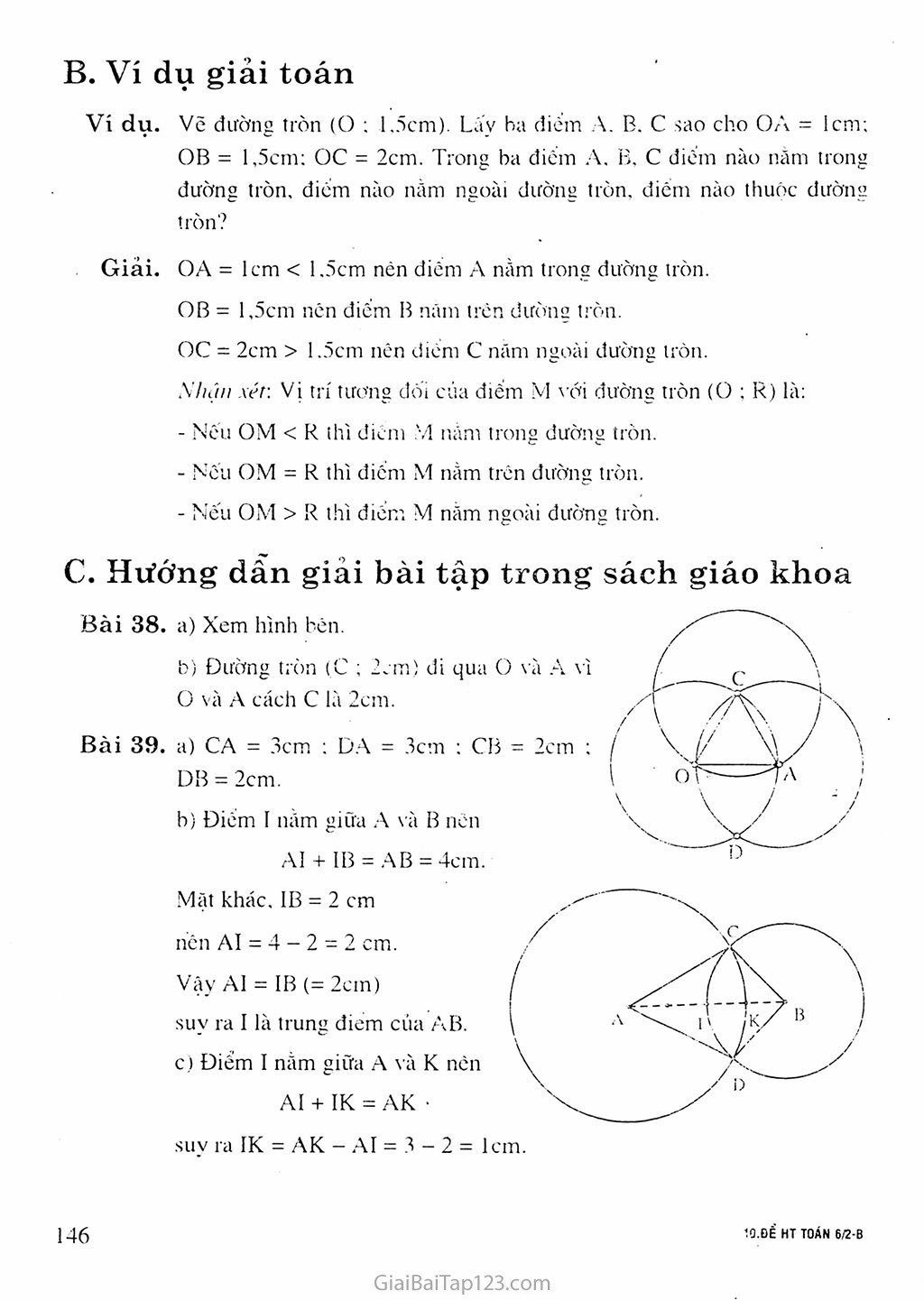 Giải toán 6 Bài 8. Đường tròn