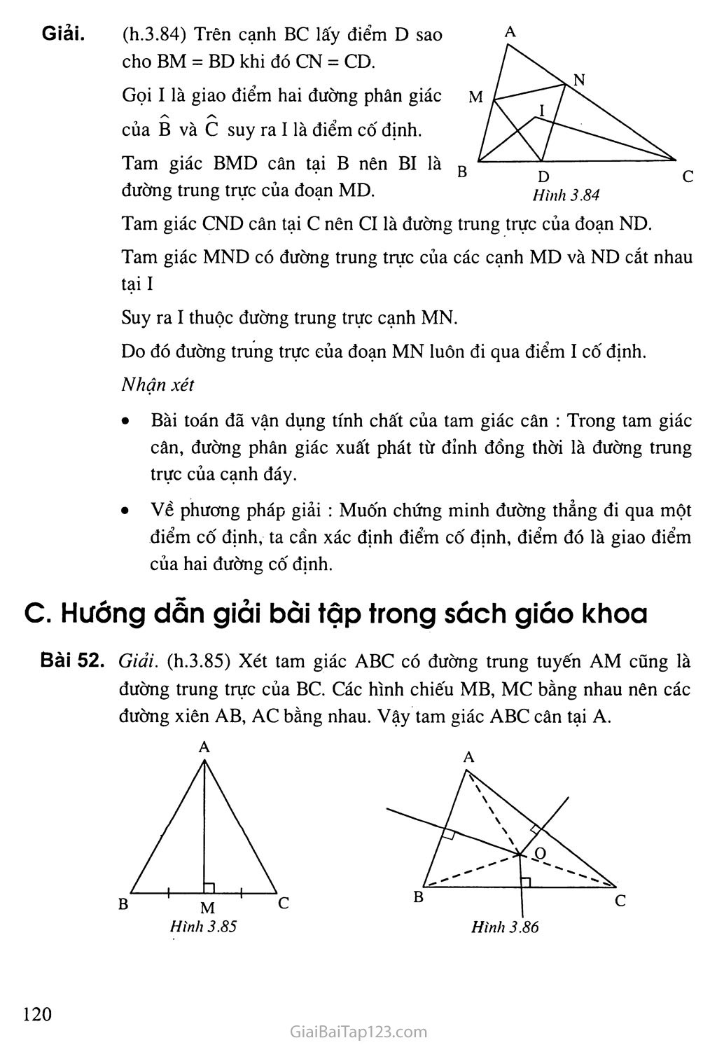 Giải toán 7 Bài 8. Tình hóa học phụ vương đàng trung trực của một tam giác