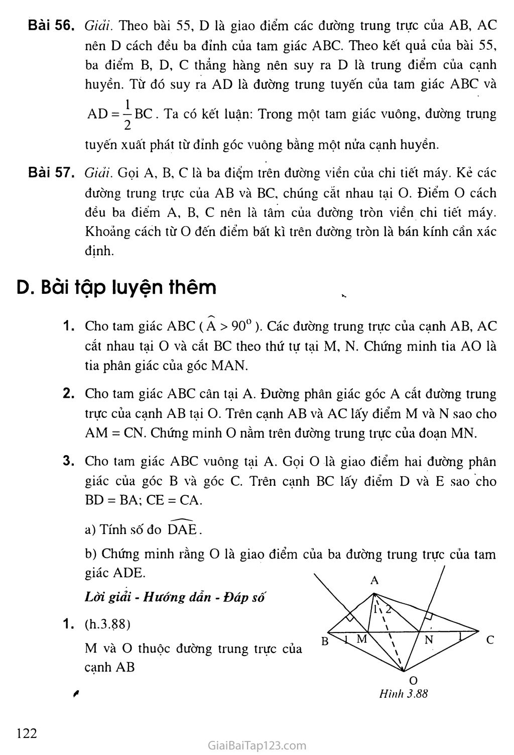 Bài 8. Tình chất ba đường trung trực của một tam giác trang 4