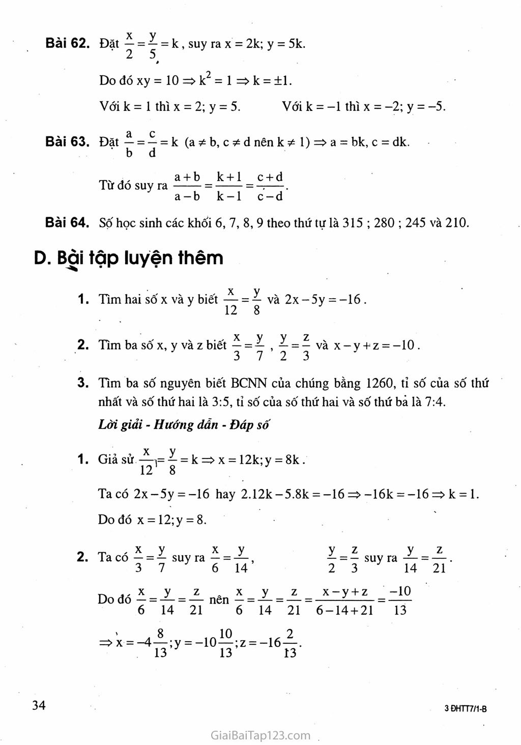 Bài 8. Tính chất của dãy tỉ số bằng nhau trang 4