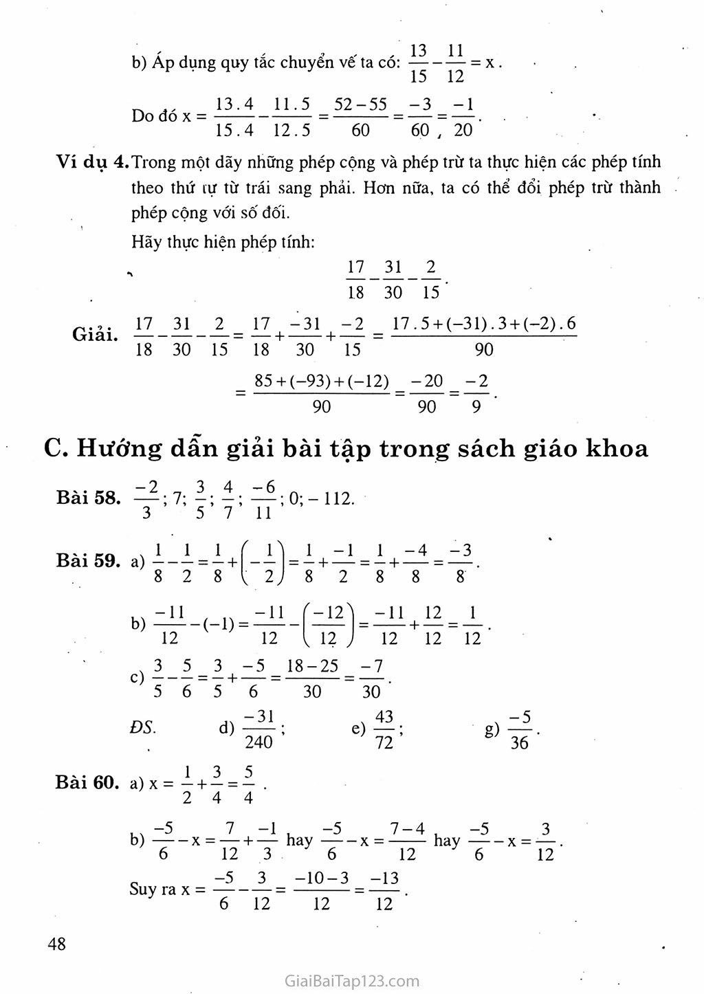 Bài 9. Phép trừ phân số trang 4 Bài 9. Phép trừ phân số trang 4