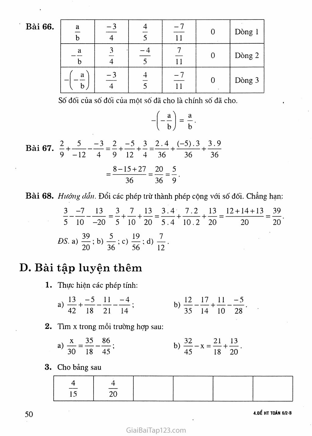 Bài 9. Phép trừ phân số trang 6 Bài 9. Phép trừ phân số trang 6