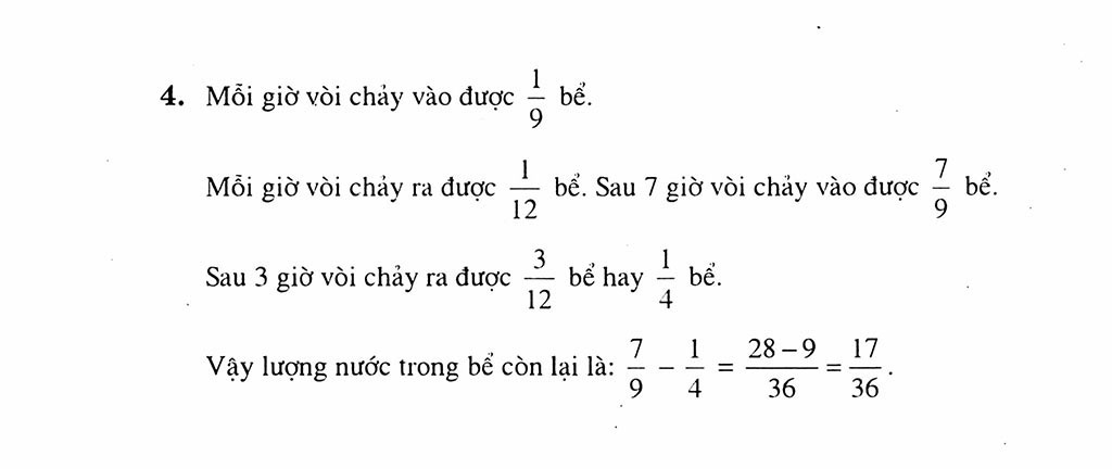 Bài 9. Phép trừ phân số trang 8 Bài 9. Phép trừ phân số trang 8