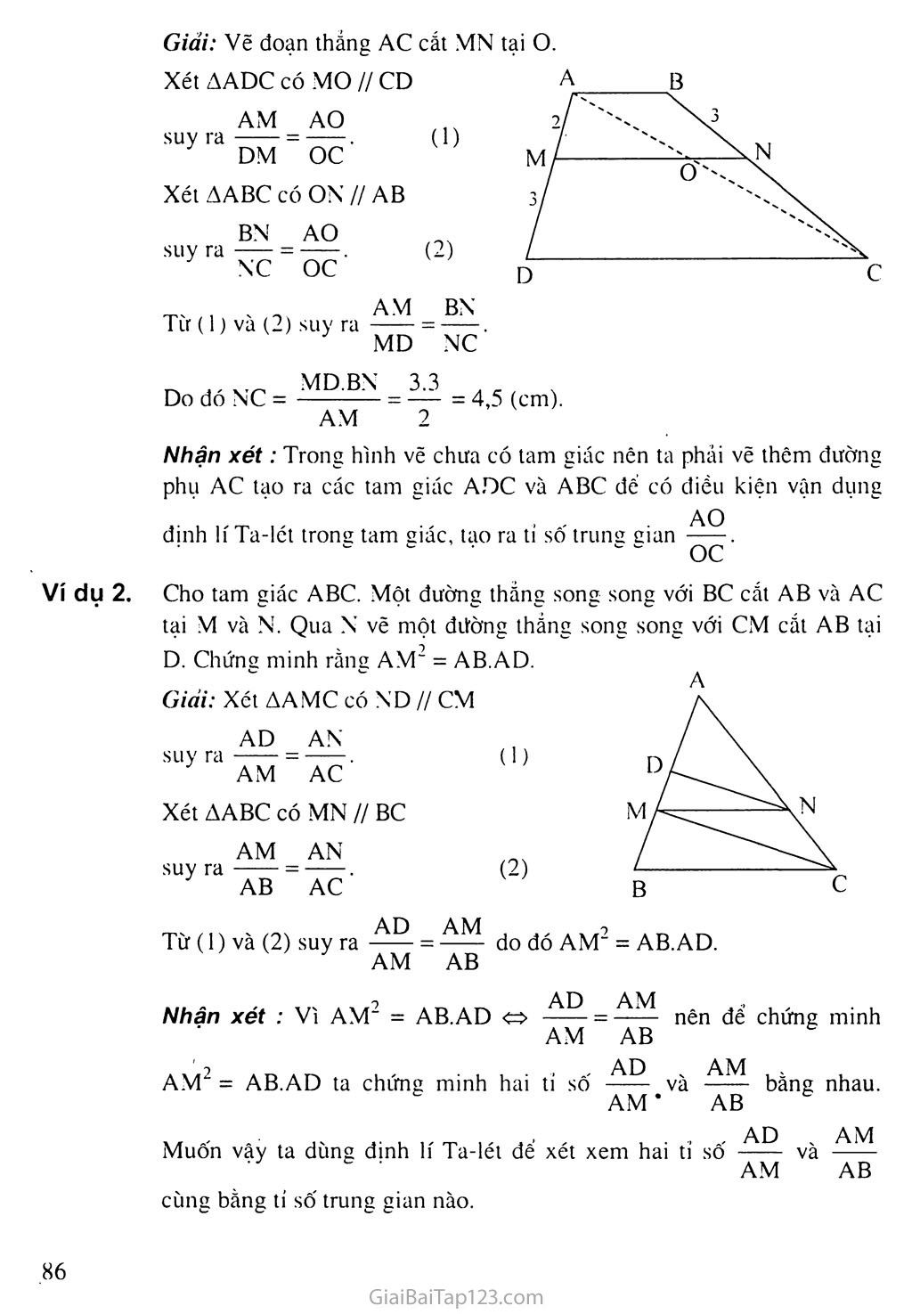 Bài 1. Định lí Ta-lét trong tam giác trang 2