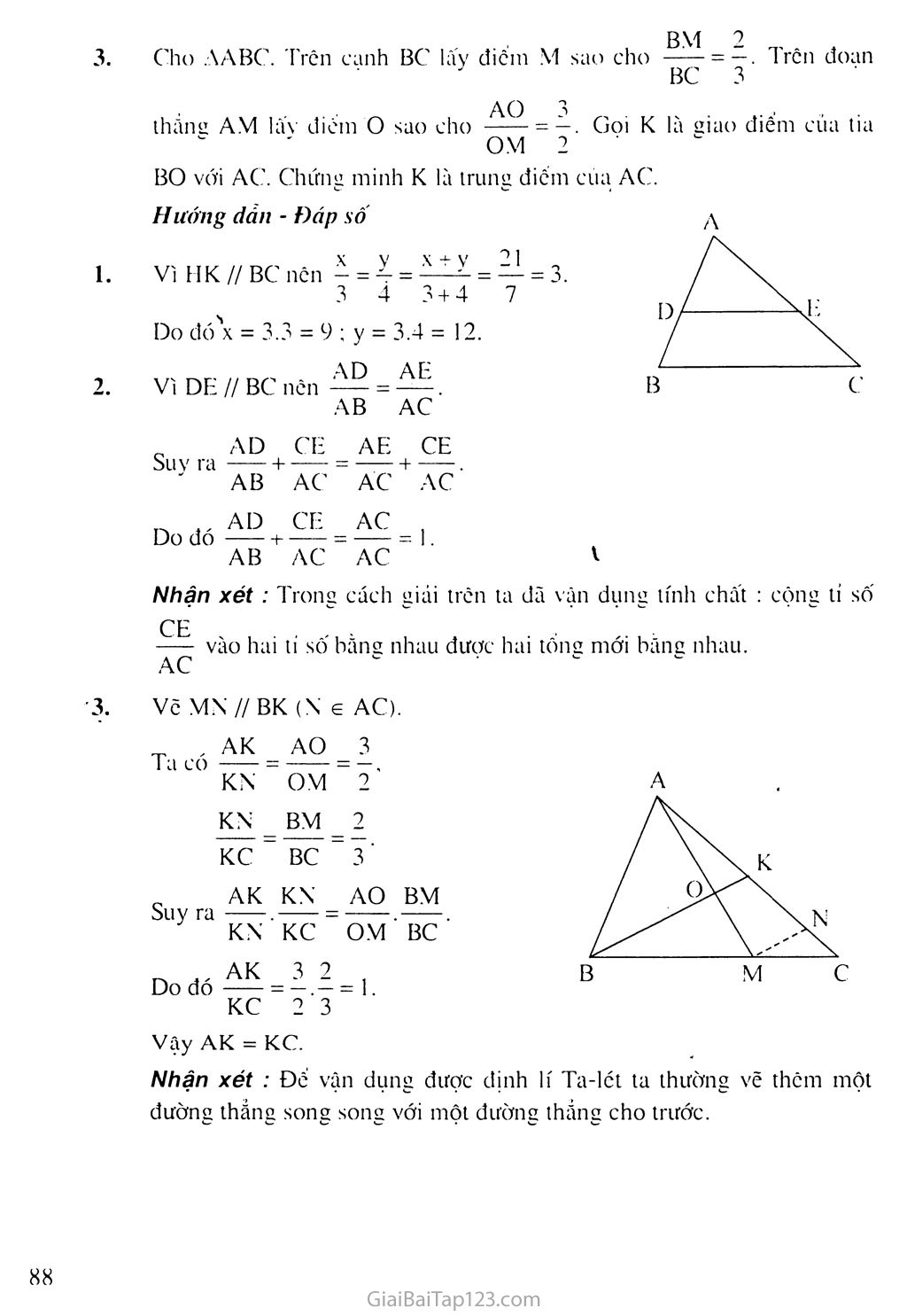Bài 1. Định lí Ta-lét trong tam giác trang 4
