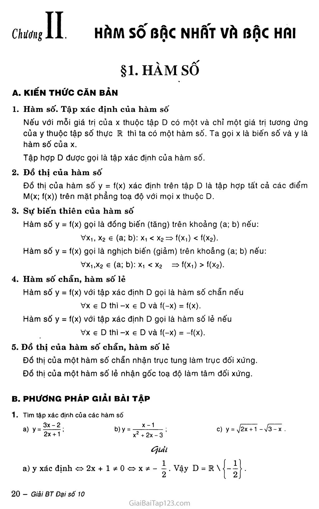 Bài 1. Hàm số trang 1 Bài 1. Hàm số trang 1