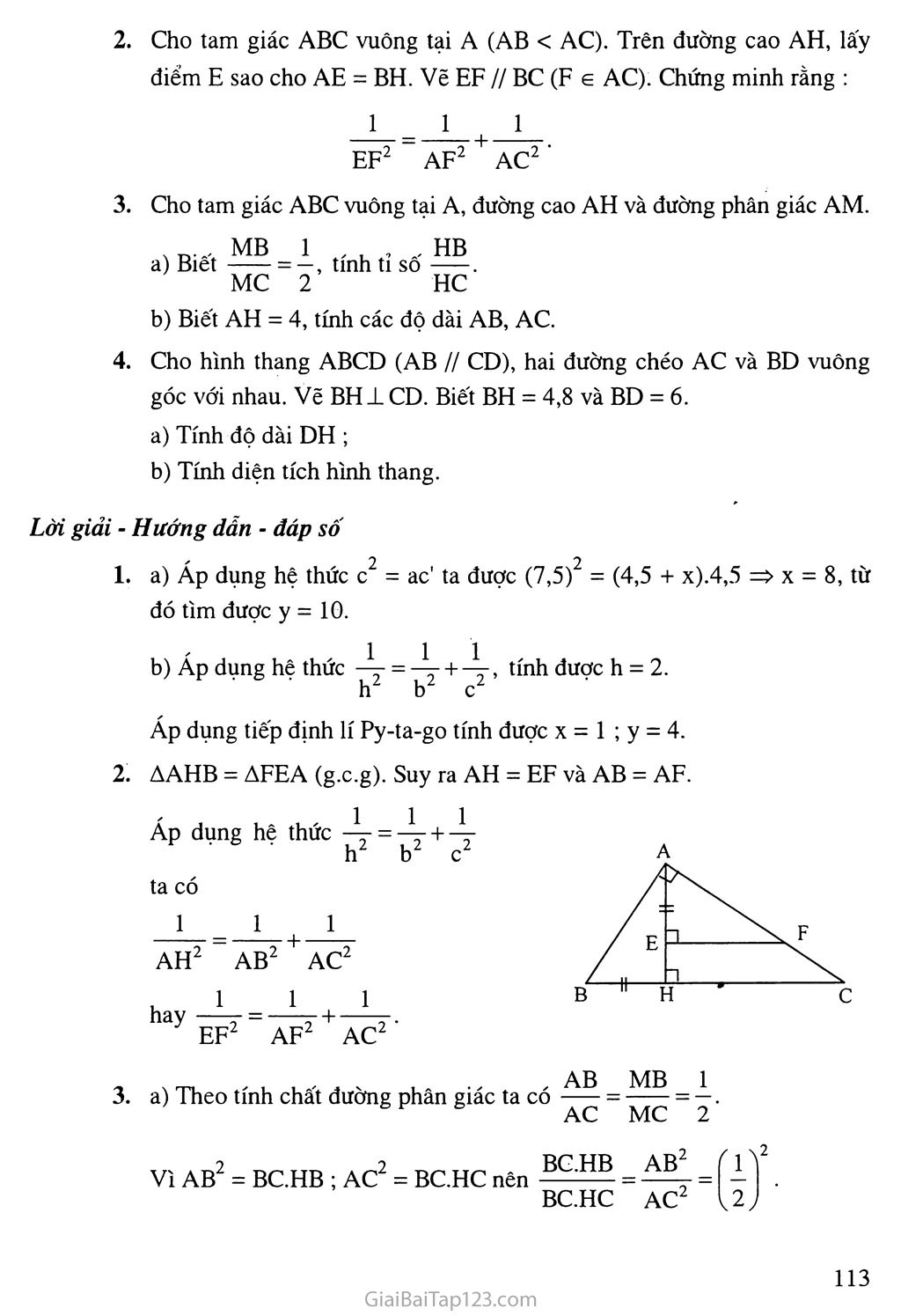 Bài 1. Một số hệ thức về cạnh và đường cao trong tam giác vuông trang 5