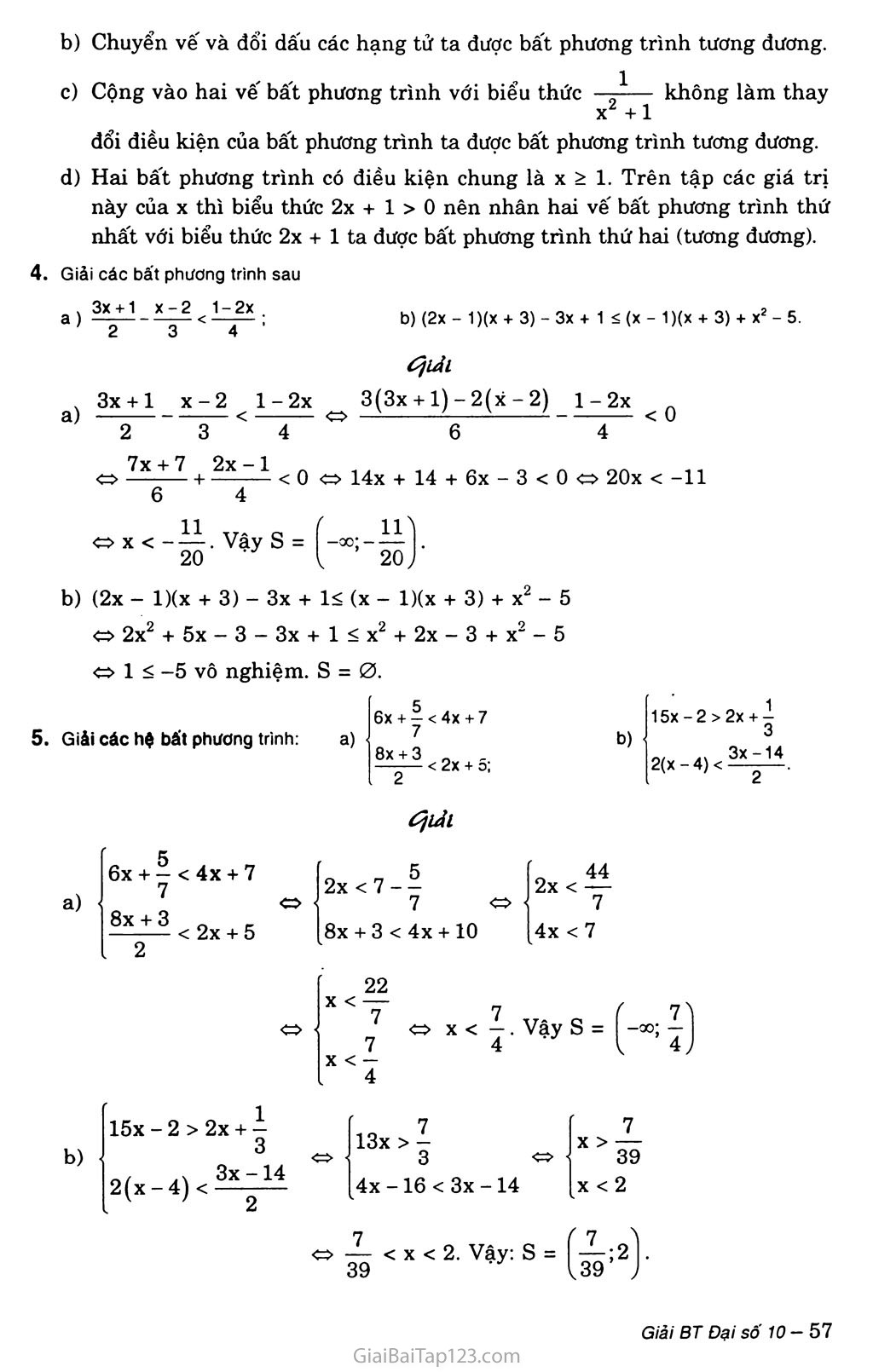 Bài 2. Bất phương trình và hệ bất phương trình một ẩn trang 4