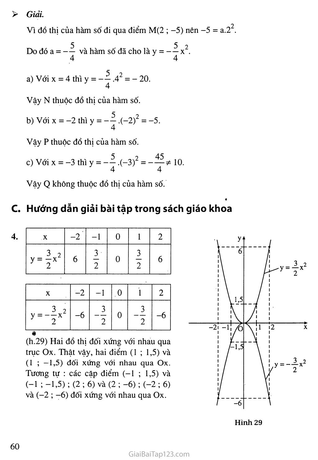 Giải Toán 9 Bài 2. Đồ Thị Hàm Số Y = Ax2 (A ≠ 0)