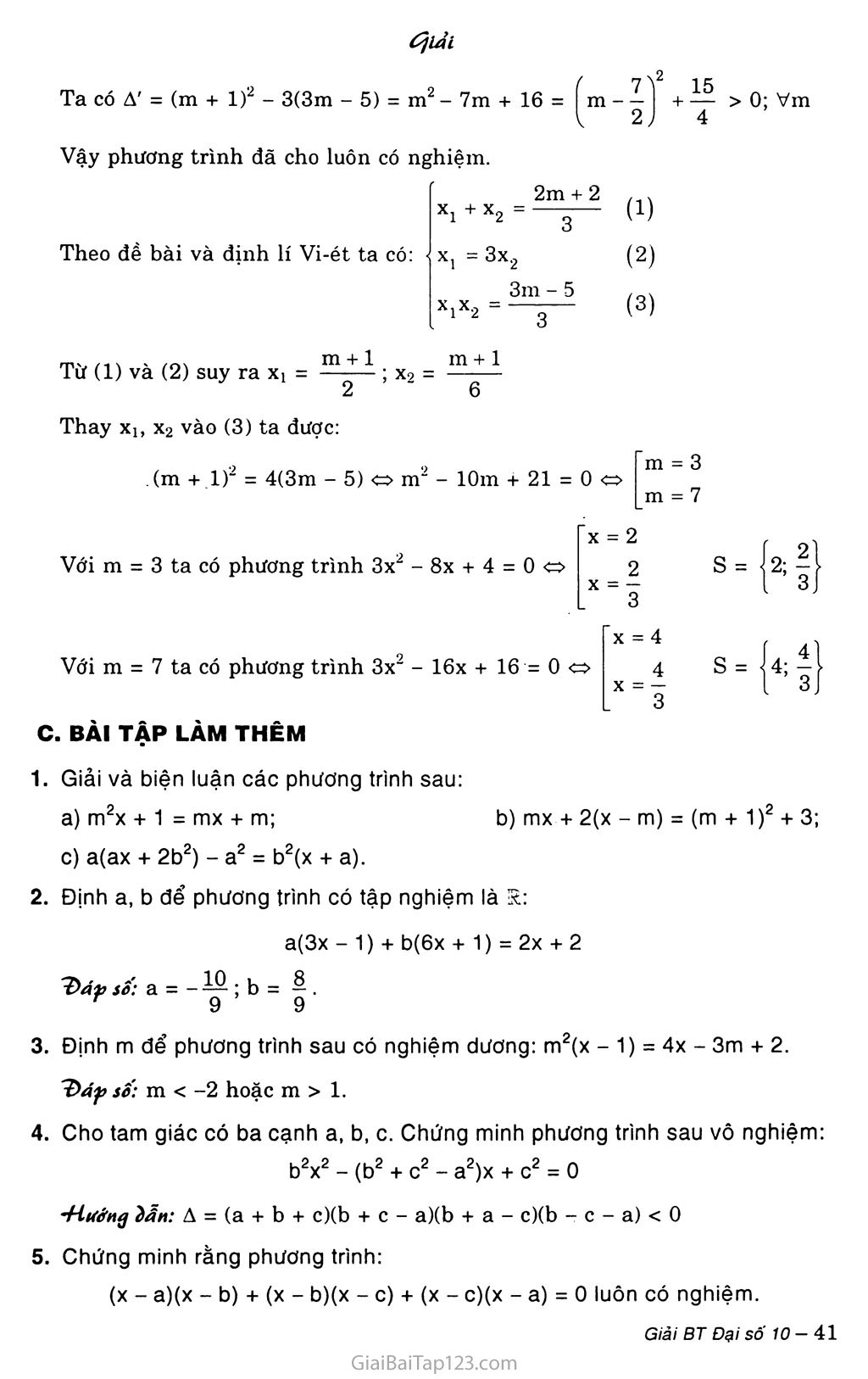 Bài 2. Phương trình quy về phương trình bậc nhất, phương trình bậc hai trang 6