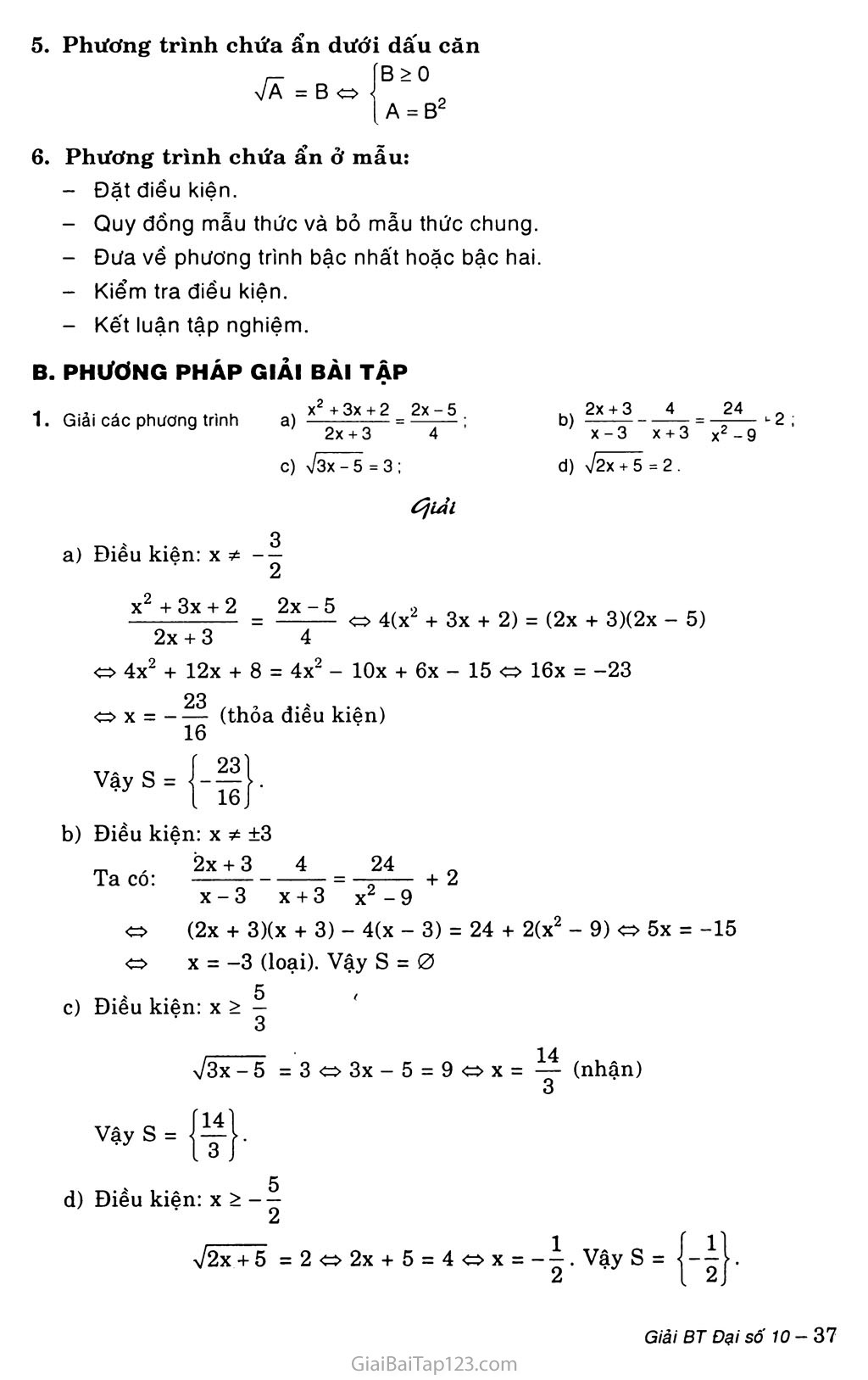 Bài 2. Phương trình quy về phương trình bậc nhất, phương trình bậc hai trang 2