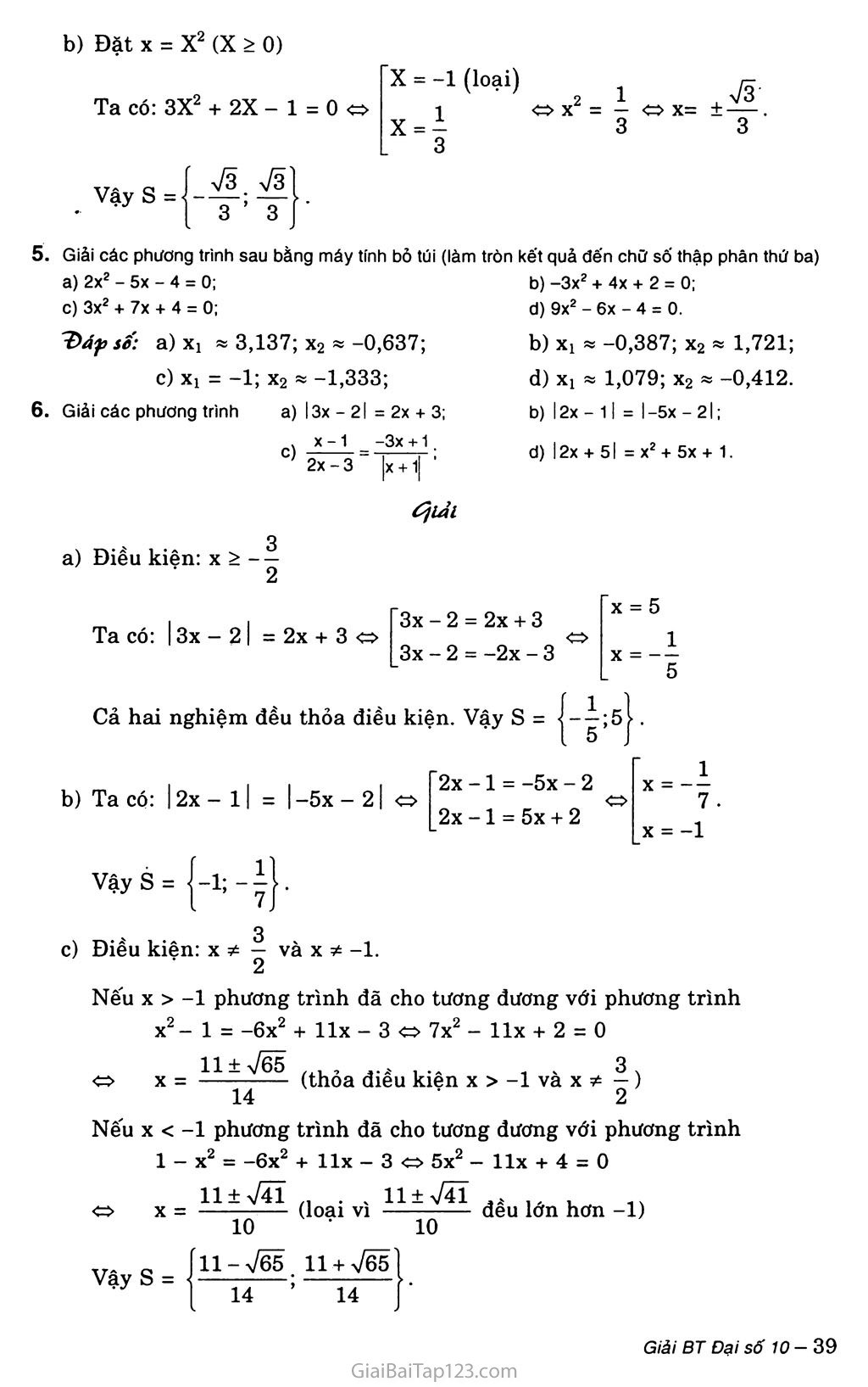 Bài 2. Phương trình quy về phương trình bậc nhất, phương trình bậc hai trang 4