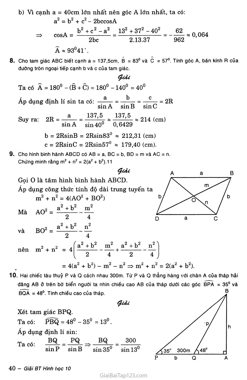 Bài 3. Các hệ thức lượng trong tam giác và giải tam giác trang 4