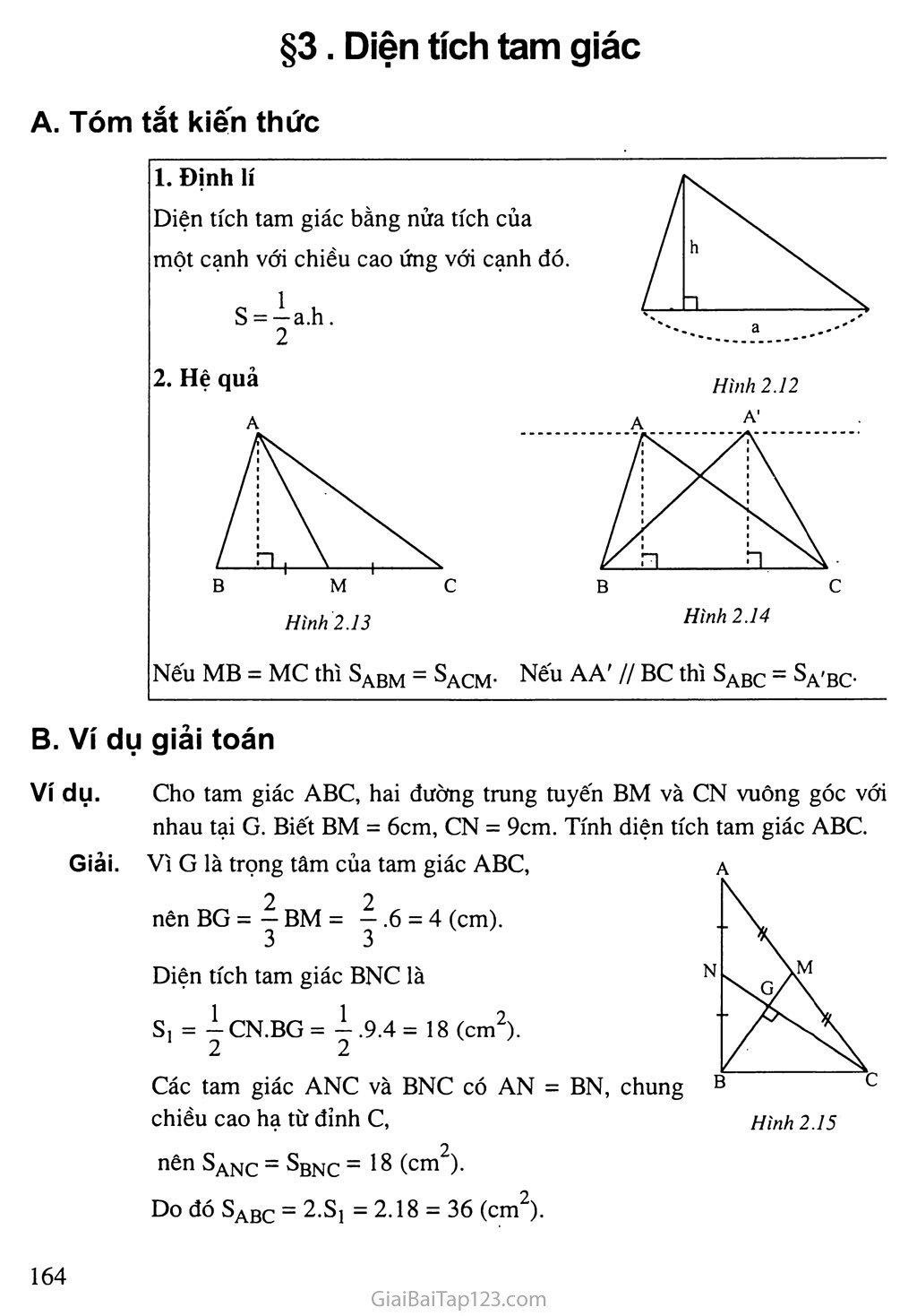 Giải Toán 8 Bài 3. Diện Tích Tam Giác