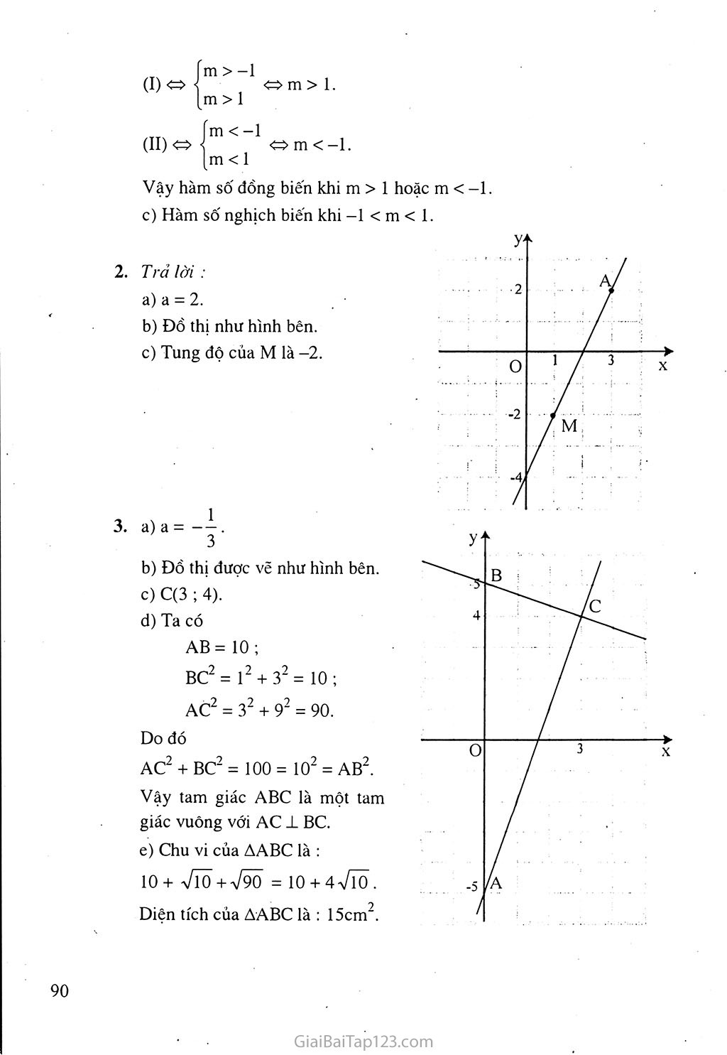 Bài 3. Đồ thị của hàm số y = ax + b (a khác 0) trang 7