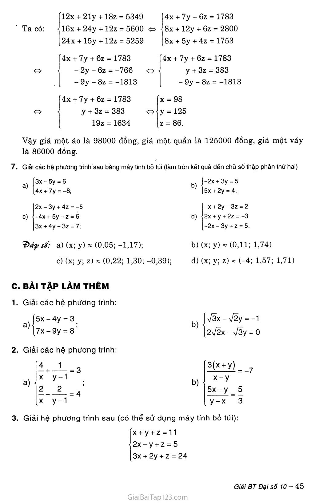 Bài 3. Phươmg trình và hệ phương trình bậc nhất nhiều ẩn trang 4