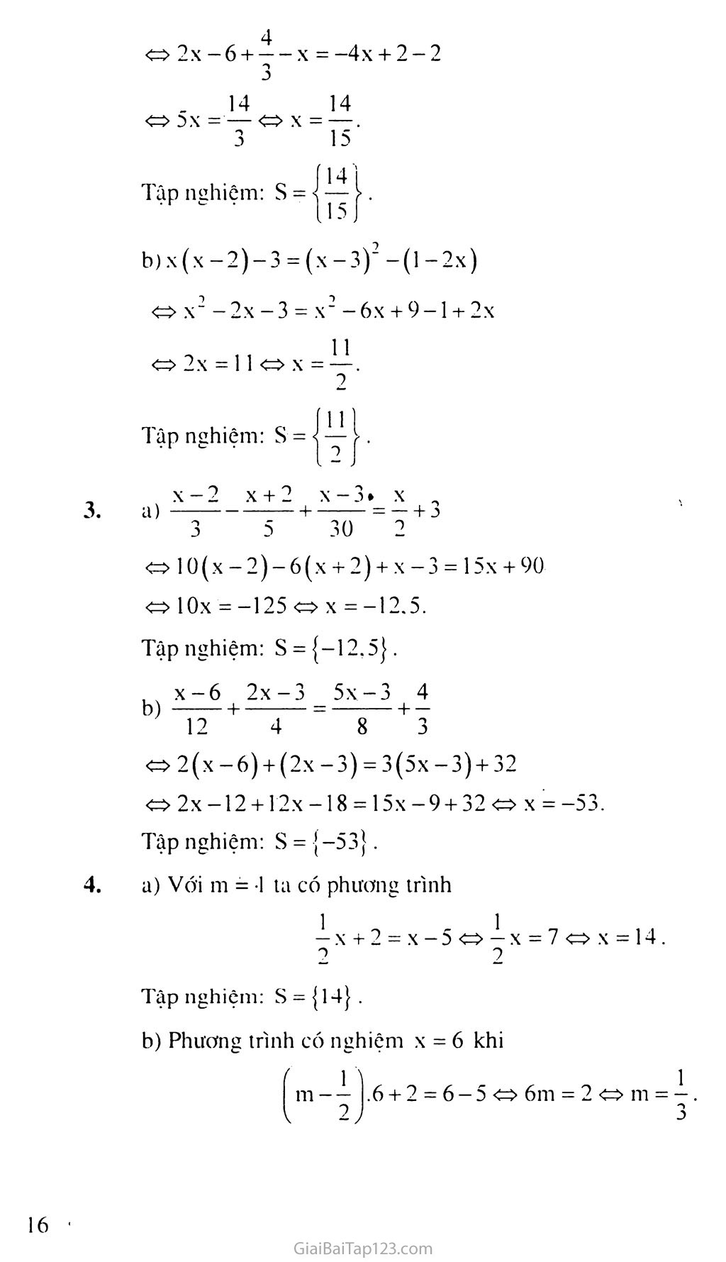 Bài 3. Phương trình đưa được về dạng ax + b = 0 trang 7
