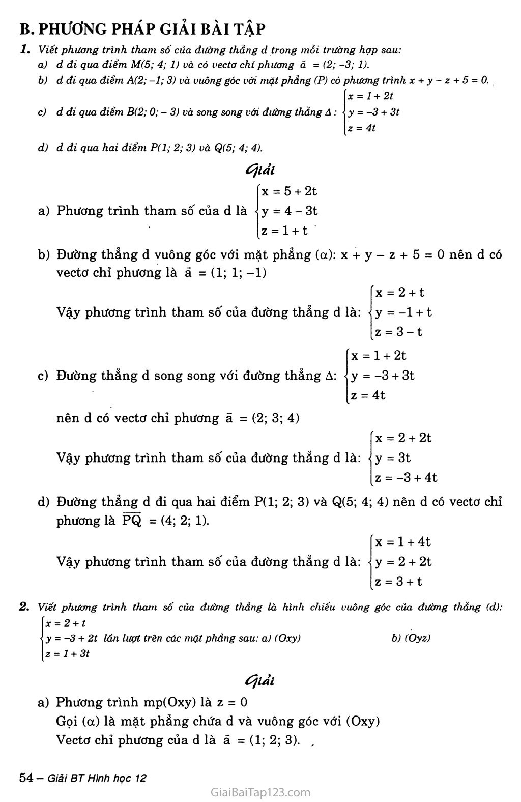 Bài 3. Phương trình đường thẳng trong không gian trang 3