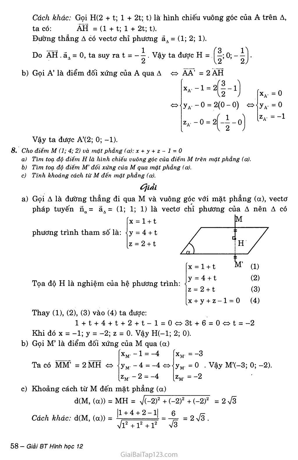 Bài 3. Phương trình đường thẳng trong không gian trang 7
