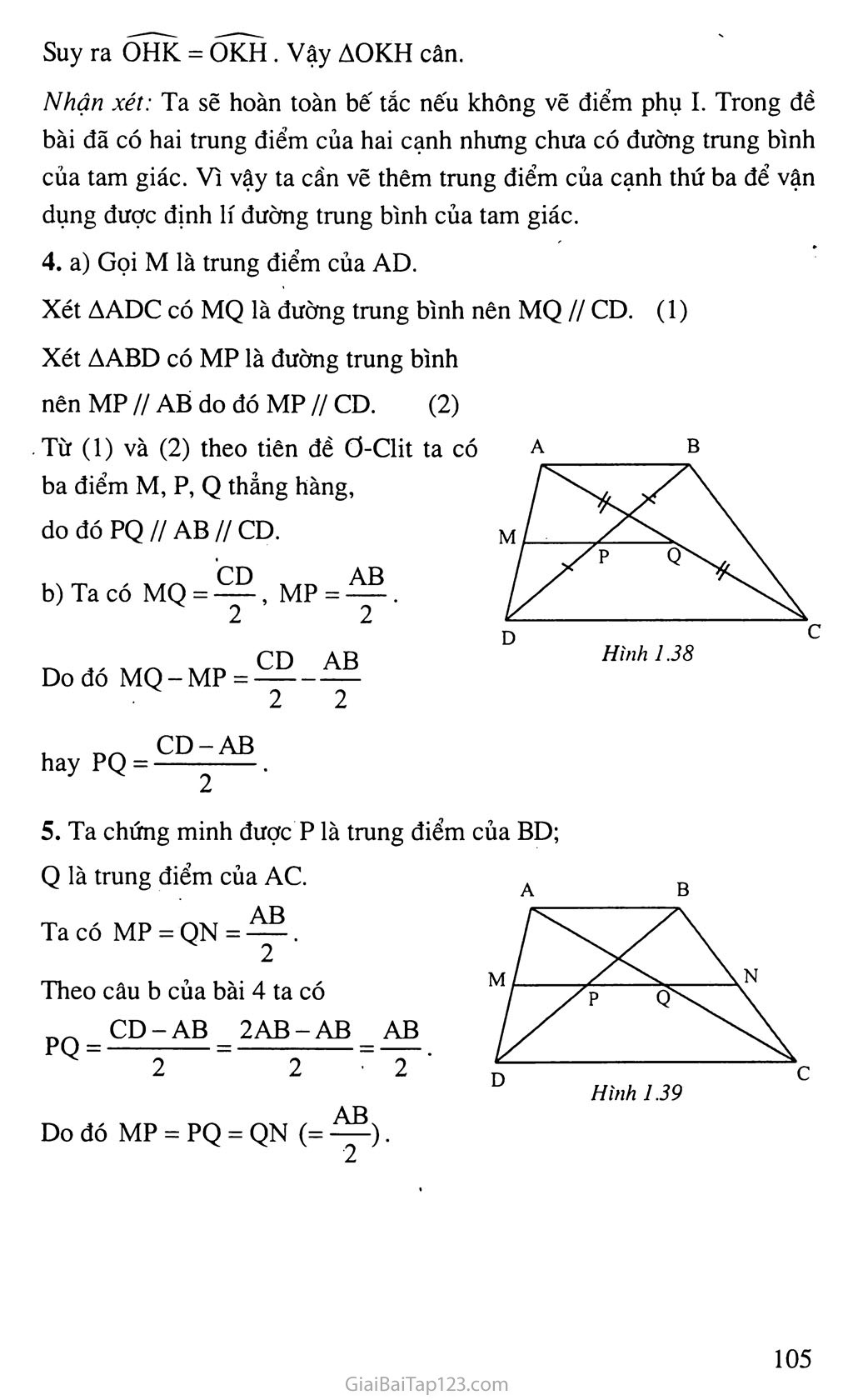 Bài 4. Đường trung bình của tam giác, của hình thang trang 7