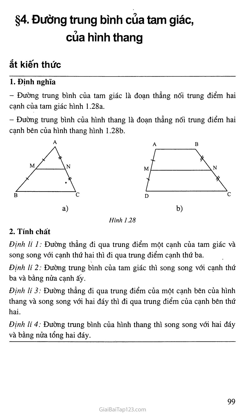 Bài 4. Đường trung bình của tam giác, của hình thang trang 1