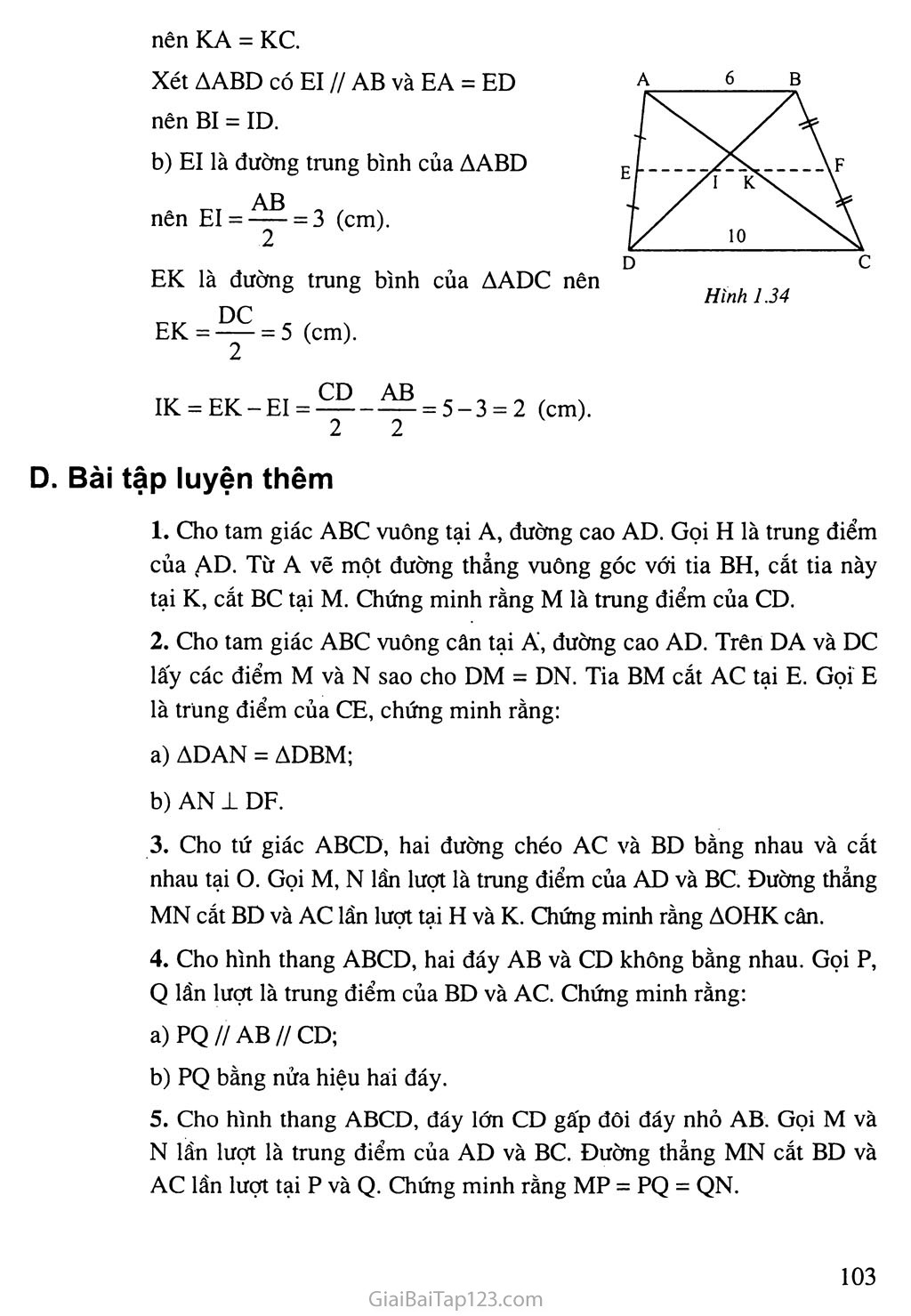 Bài 4. Đường trung bình của tam giác, của hình thang trang 5