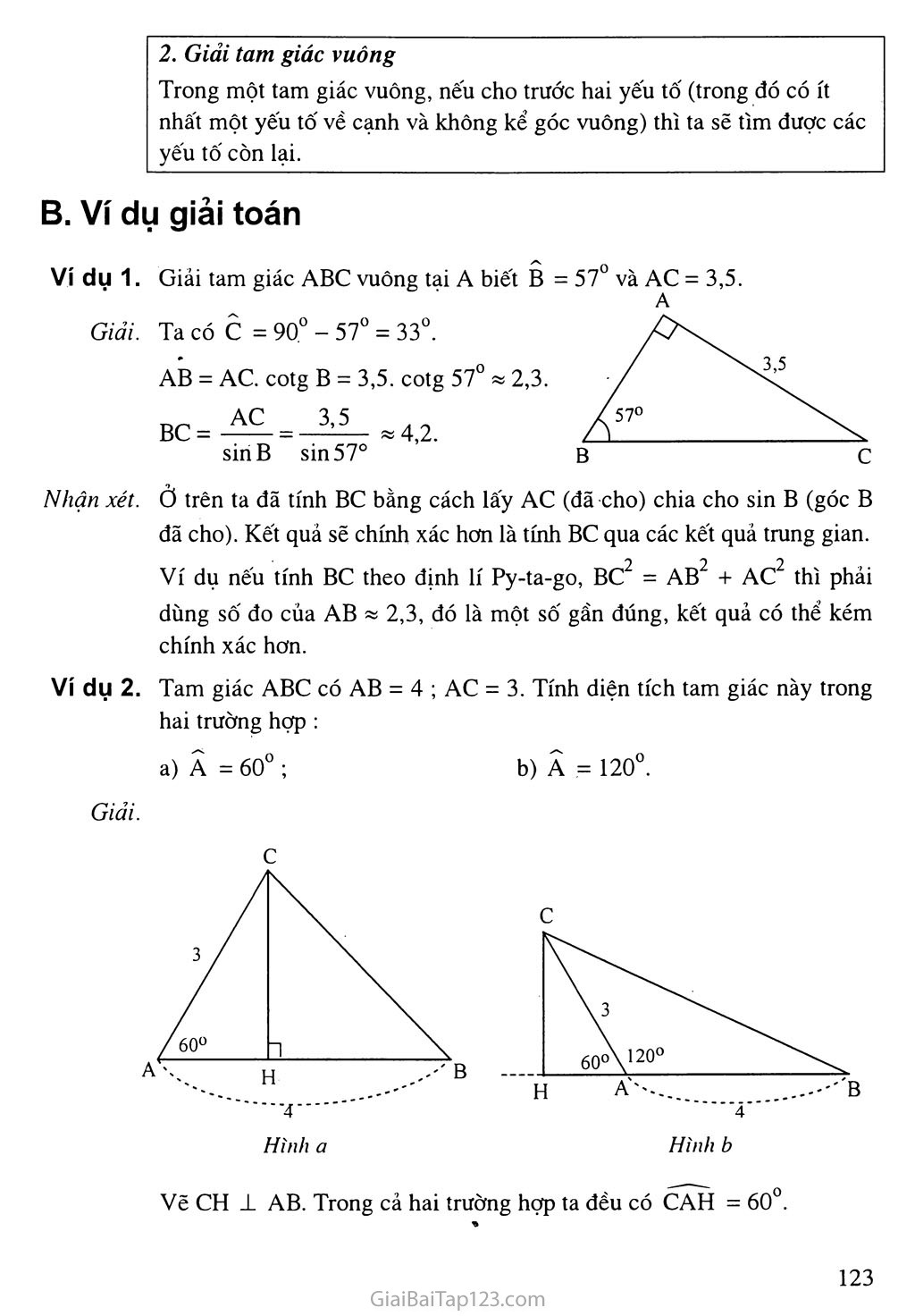 Bài 4. Một số hệ thức về cạnh và góc trong tam giác vuông trang 2