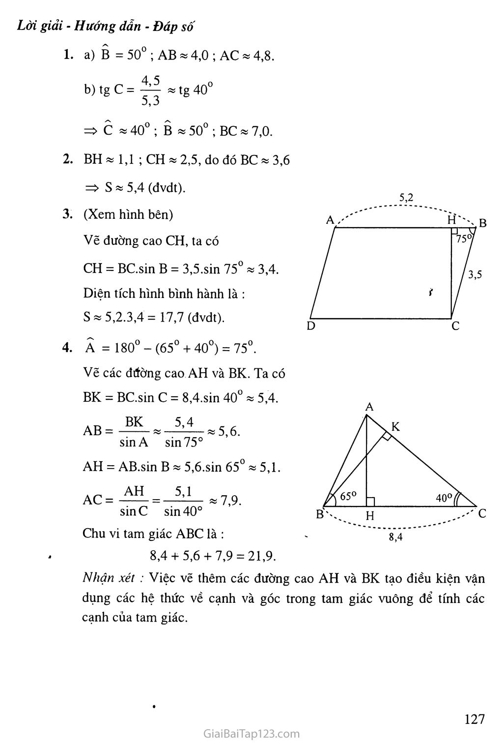 Bài 4. Một số hệ thức về cạnh và góc trong tam giác vuông trang 6