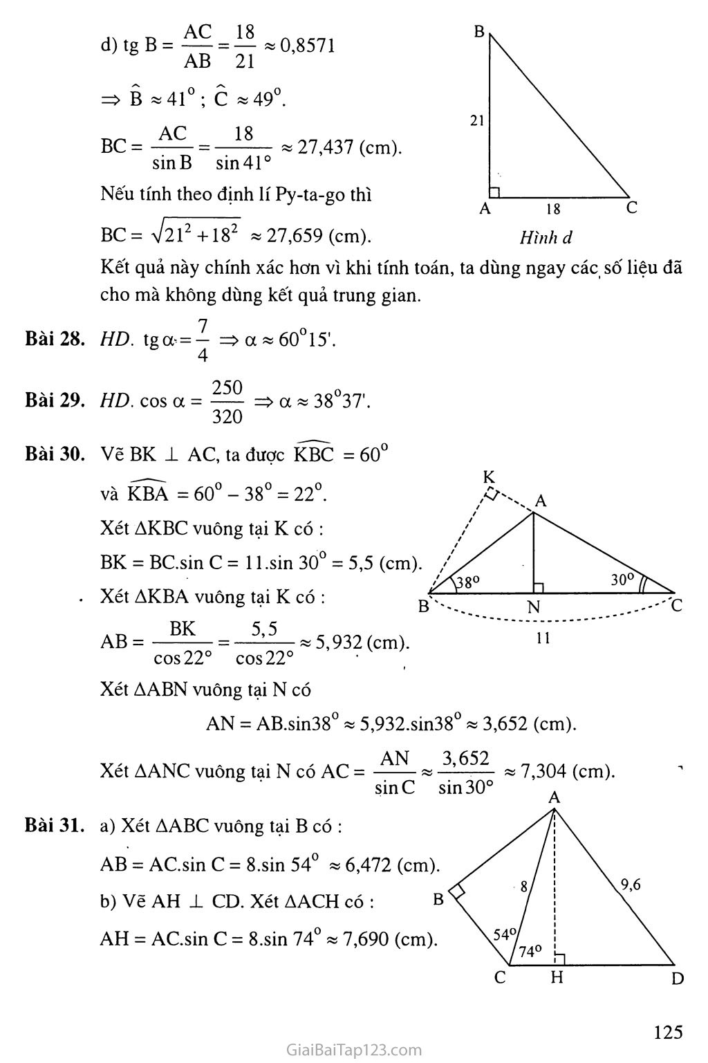 Bài 4. Một số hệ thức về cạnh và góc trong tam giác vuông trang 4