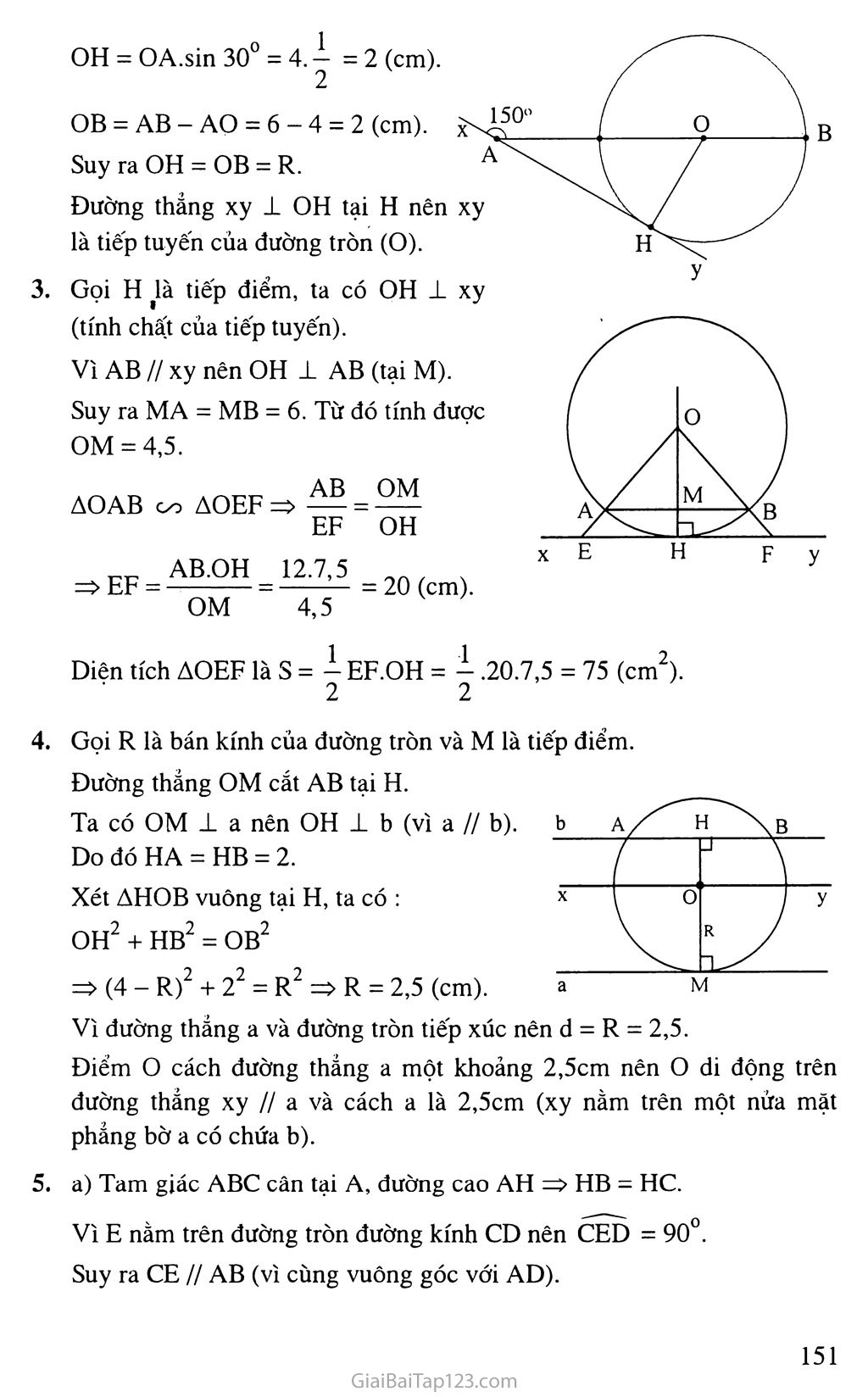 Bài 4. Vi trí tương đối của đường thẳng và đường tròn + 
Bài 5. Dấu hiệu nhận biết tiếp tuyến của đường tròn trang 6