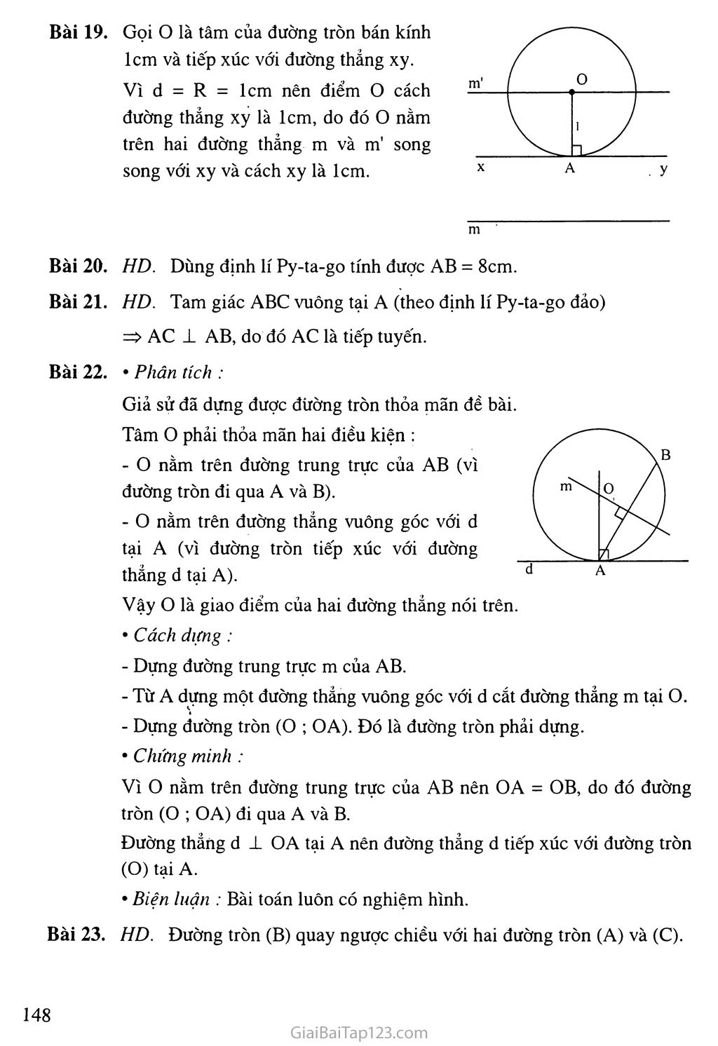 Bài 4. Vi trí tương đối của đường thẳng và đường tròn + 
Bài 5. Dấu hiệu nhận biết tiếp tuyến của đường tròn trang 3