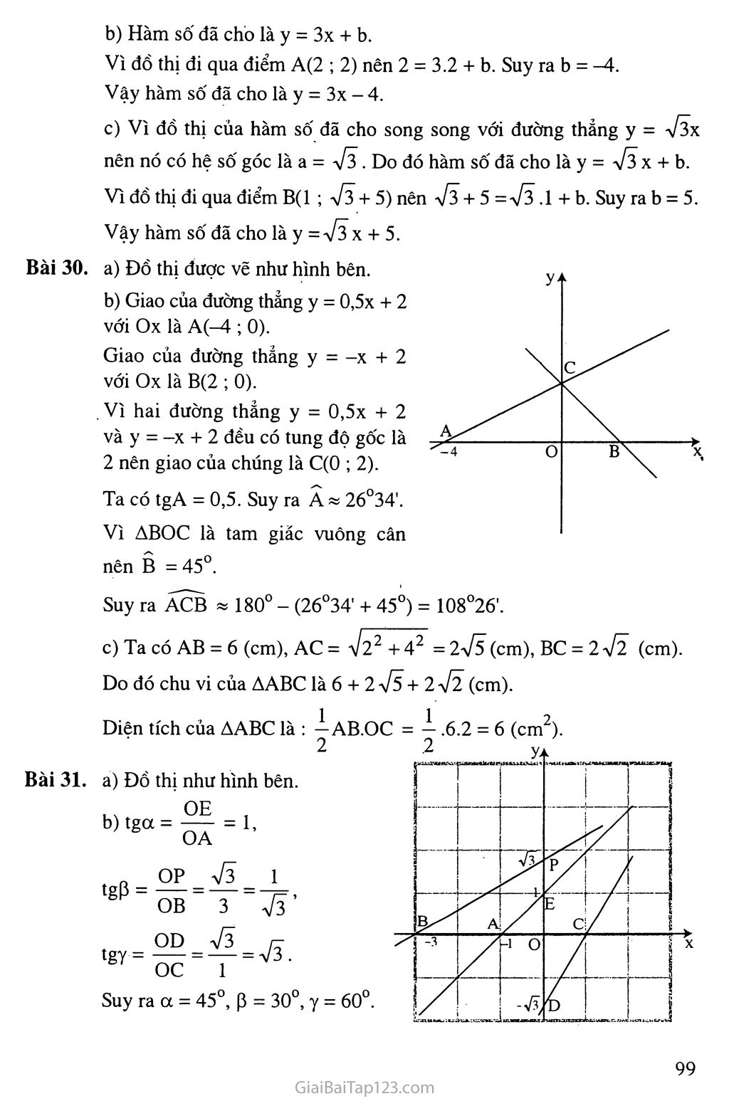 Bài 5. Hệ số góc của đường thẳng y = ax + b (a khác 0) trang 5