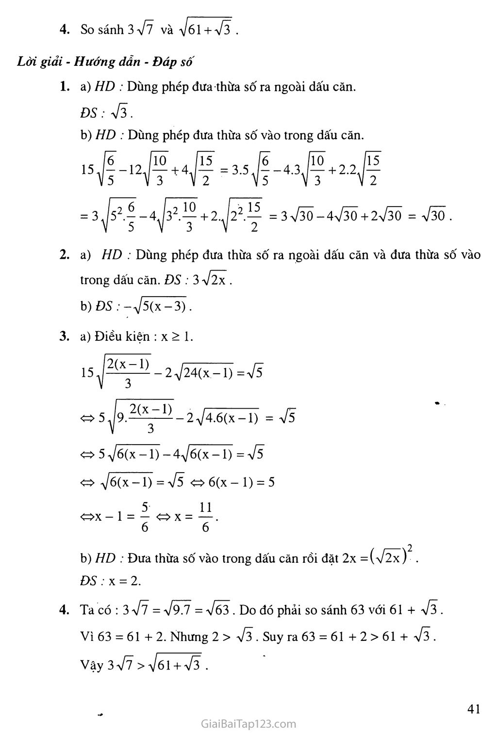 Bài 6. Biến đổi đơn giản biểu thức chứa căn thức bậc hai trang 6