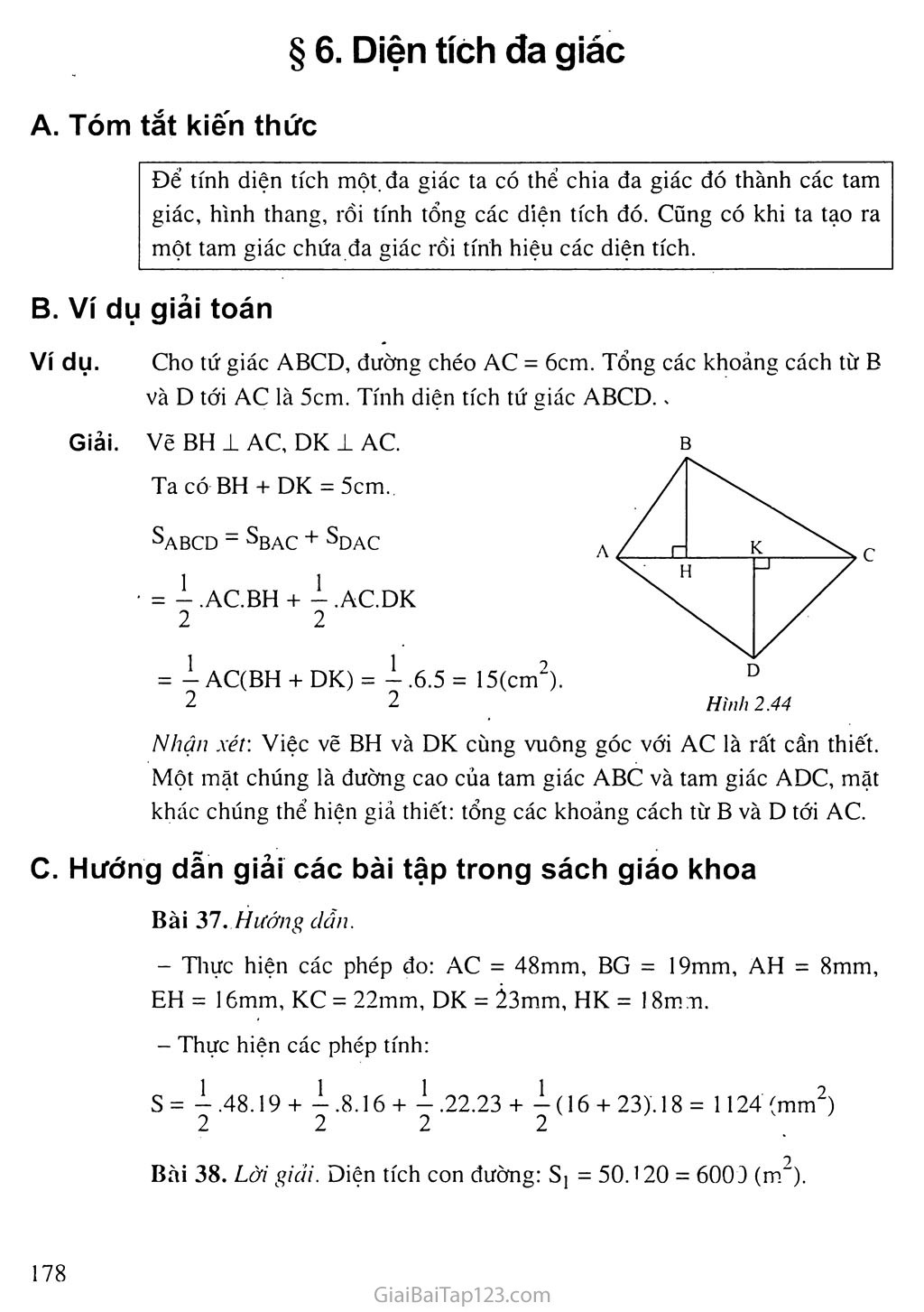 Bài 6. Diện tích đa giác trang 1